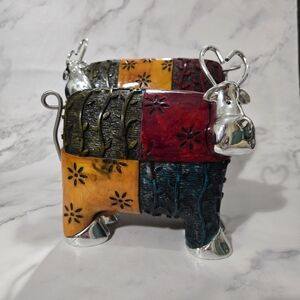 Uttermost 19058 Colorful Cows Decorative Metal Accent Figurine Set of 2.